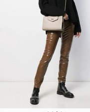Women s NWT Pinko Faux Crocodile Gradino Brown Pants Size 6