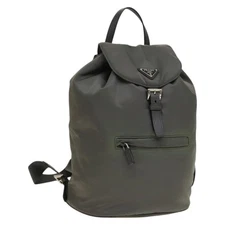 PRADA Backpack Nylon Gray Silver Auth yk19217