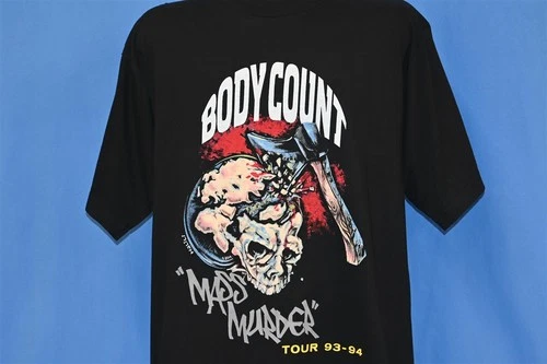 90s BODY COUNT MASS MURDER TOUR 93-94 ICE-T HEAVY ME 1990s vintage concert t-shirt, vintage, size XL, single stitch, B+ condition