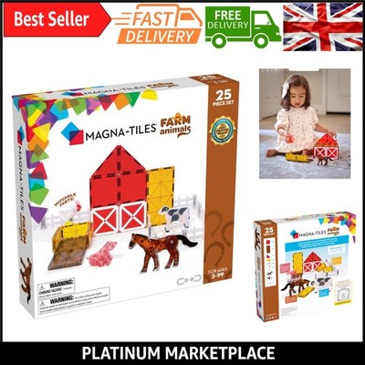 Bauernhoftiere Magnetisches Bauset - 25-teiliges MINT-Spielset mit Magnet...