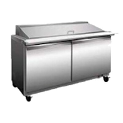Serv-Ware SP60-24M-HC 60'' 2-Section Mega Sandwich/Salad Prep Table w/ 2 Doors...
