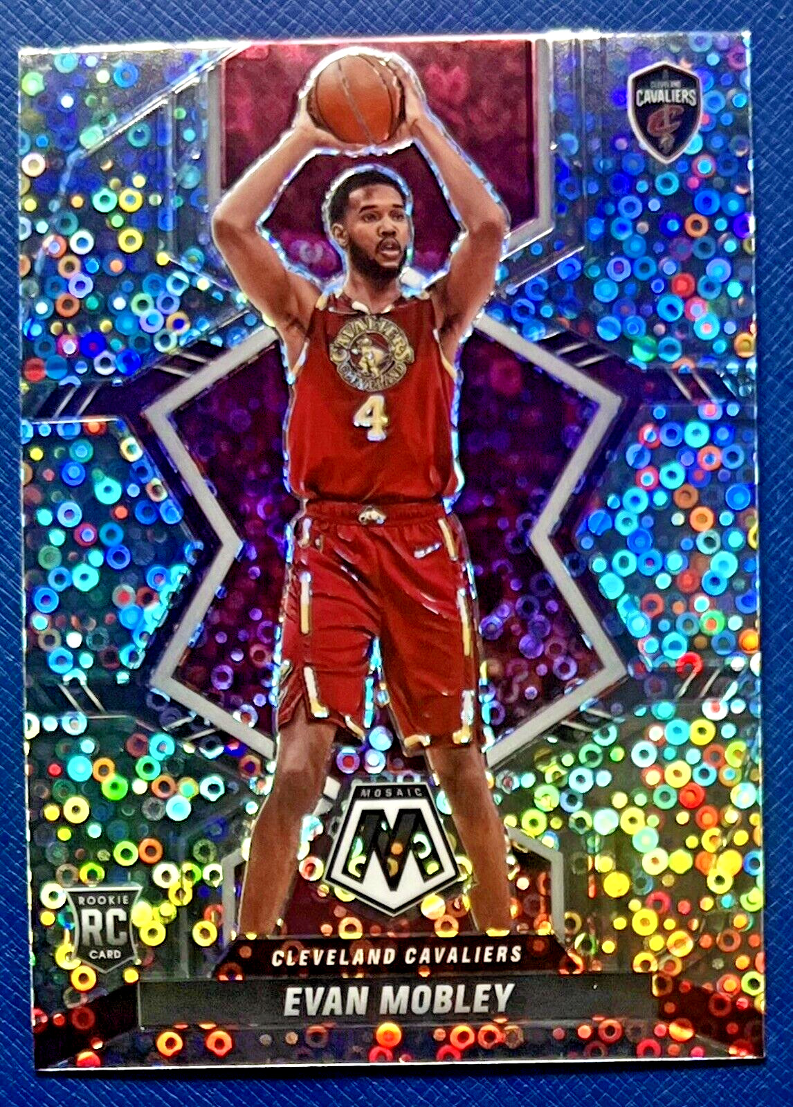 EVAN MOBLEY 2021-22 Mosaic FAST BREAK Silver DIsco Rookie RC Card #201 CAVALIERS