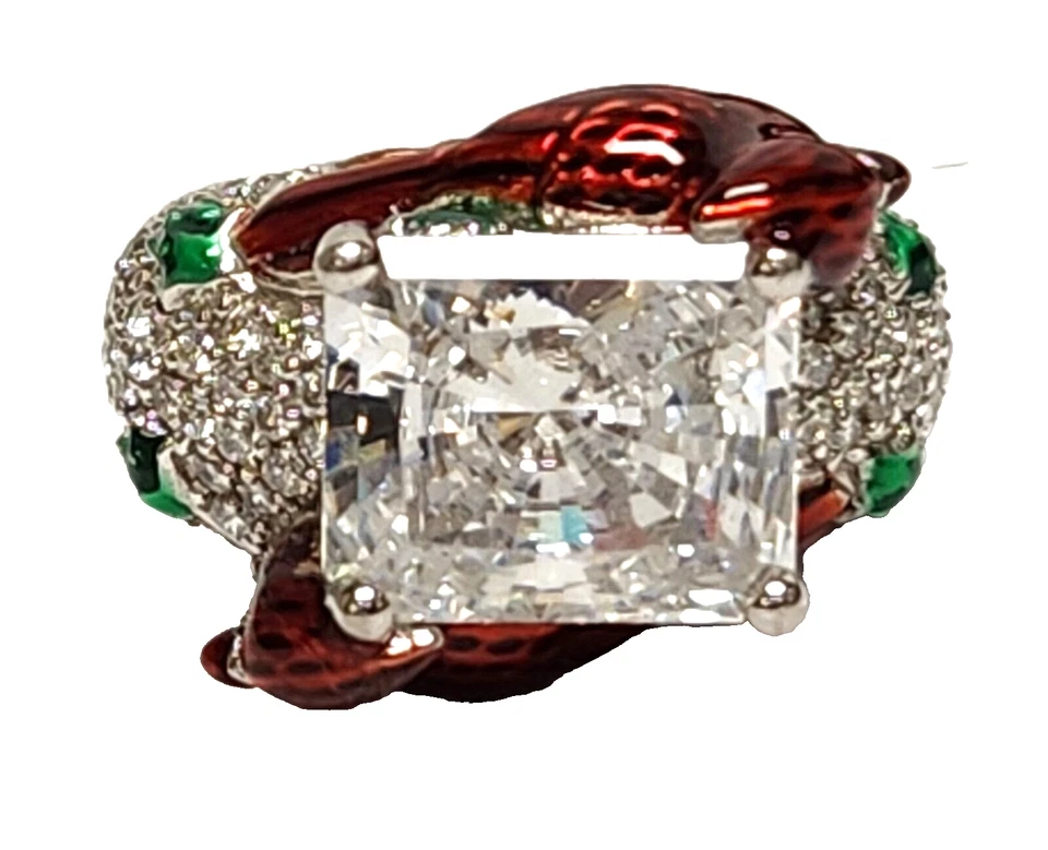 Anel de prata esterlina Victoria Wieck 5 quilates CZ solitário vermelho cardinal 6,5 novo na caixa - Imagem 4 de 4