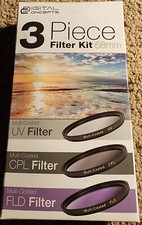 Digital Concepts DC-FK3-58 3 Piece Camera 58mm Filter Kit Black UV CPL FLD Ultra