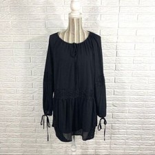 Honey Belle Black Boho Dress Crochet Lace Accents Size Medium