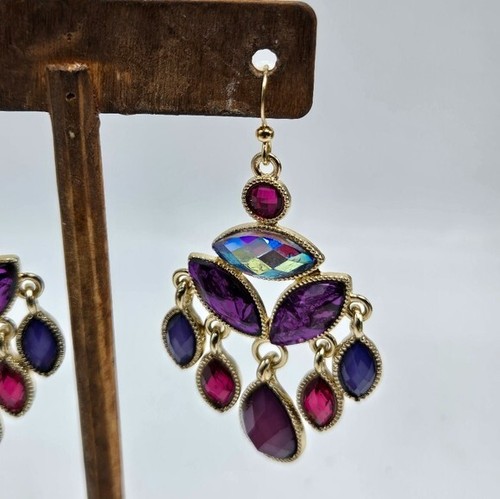 NWT Style & Co Bracelet Earrings Bracelet Set Jewelry Set Pink Purple Rhinestone - Picture 8 of 11