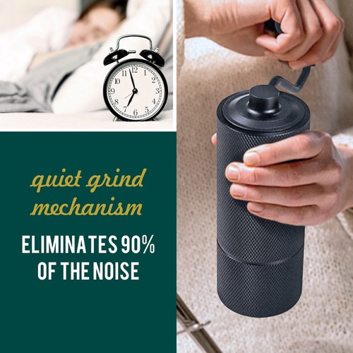 Manual Coffee Bean Grinder Adjustable Coarseness Ceramic Hand Held Mill Makers - Picture 8 of 8