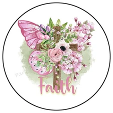 FAITH BUTTERFLY CROSS ENVELOPE SEALS LABELS STICKERS PARTY FAVORS