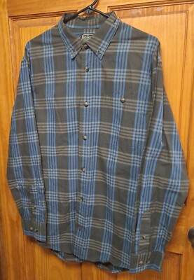 Schmidt workwear Men's Adult0 Med. Button Shirt Long Sleeve Plaid Green Classic