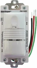 Wattstopper PW-100D-B PIR Wall Incandescent Fluor Ballast Occupancy Sensor Black
