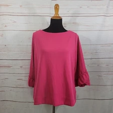 Talbot Magenta Boatneck Trumpet Sleeve Top Size Women's Petite X NWT