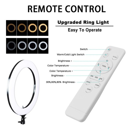 19" 5500K Dimmable Diva LED Ring Light Diffuser With Stand Make Up Studio Video - Picture 7 of 12