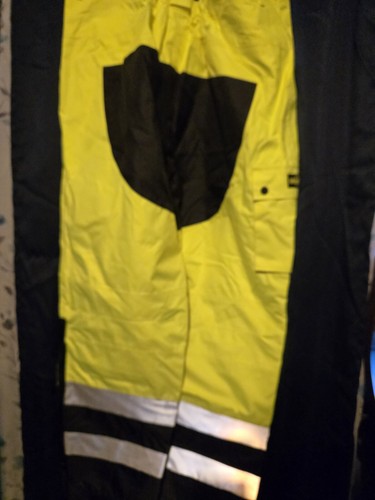 Nwt high visibility class E heavy duty waterproof Safety Bib pants Men's XL - Picture 6 of 8