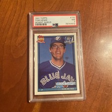 1991 TOPPS DESERT SHIELD #110 TOM HENKE PSA 7 BLUE JAYS