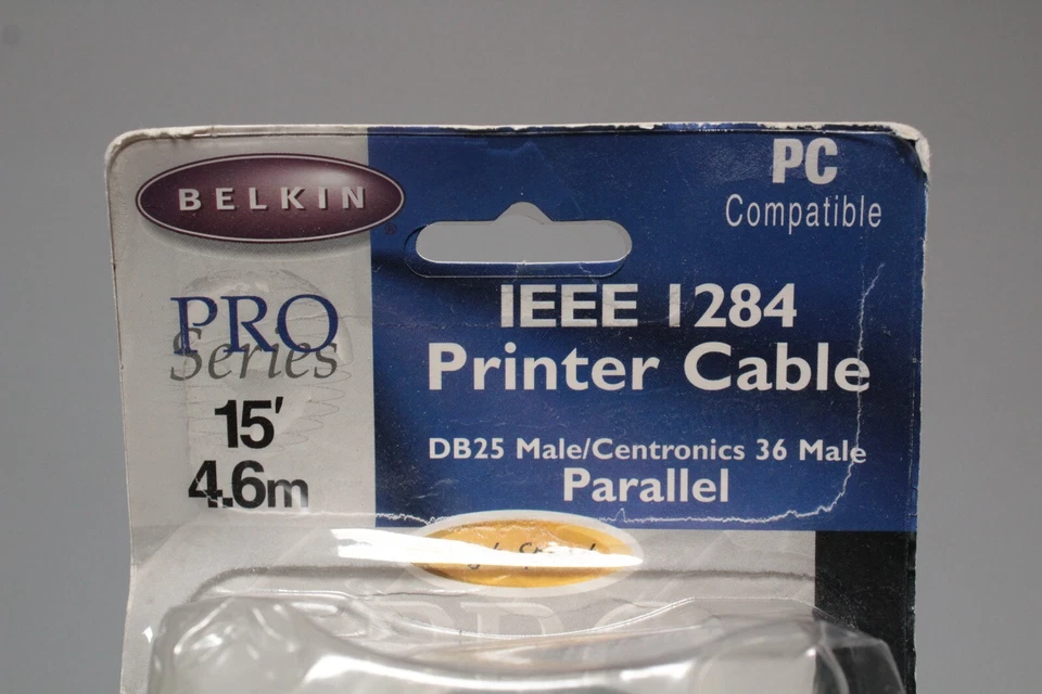 Belkin Pro Series IEEE 1284 15' High Speed Printer Cable-Parallel New EL3075 - Image 2 of 4