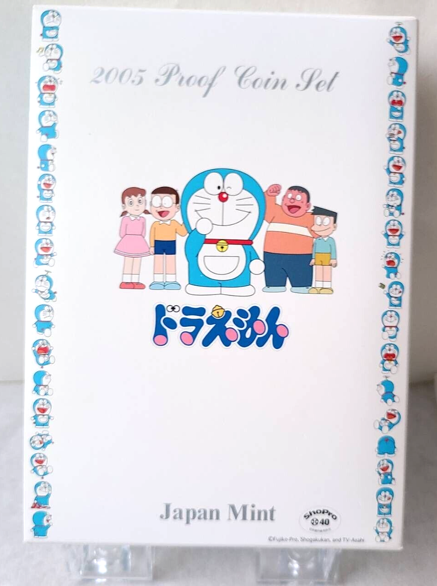 Japanese Doraemon proof coin set with 35th anniversary silver