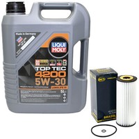 MotoröL Set 5W-30 5 Liter + ÖLfilter SH420L FüR Audi A3 Seat Leon Skoda VW Polo