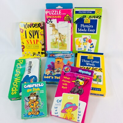 Alphabet Flashcards, Picture Words, Rhyming, I spy Game, Word Puzzle Cards