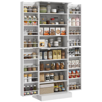 65'' Kitchen Food Pantry Cabinet with 4 Doors Adjustable Shelves for Dining Room