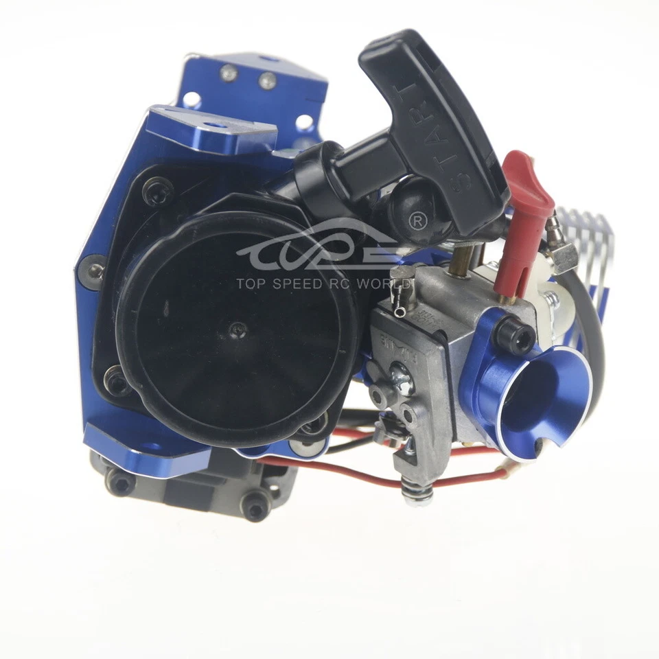 Motor 29CC de 2 tiempos y 4 pernos azul para barco de radiocontrol con motor de gasolina marino de 1/5 RCMK ZENOAH Foto 3 de 4