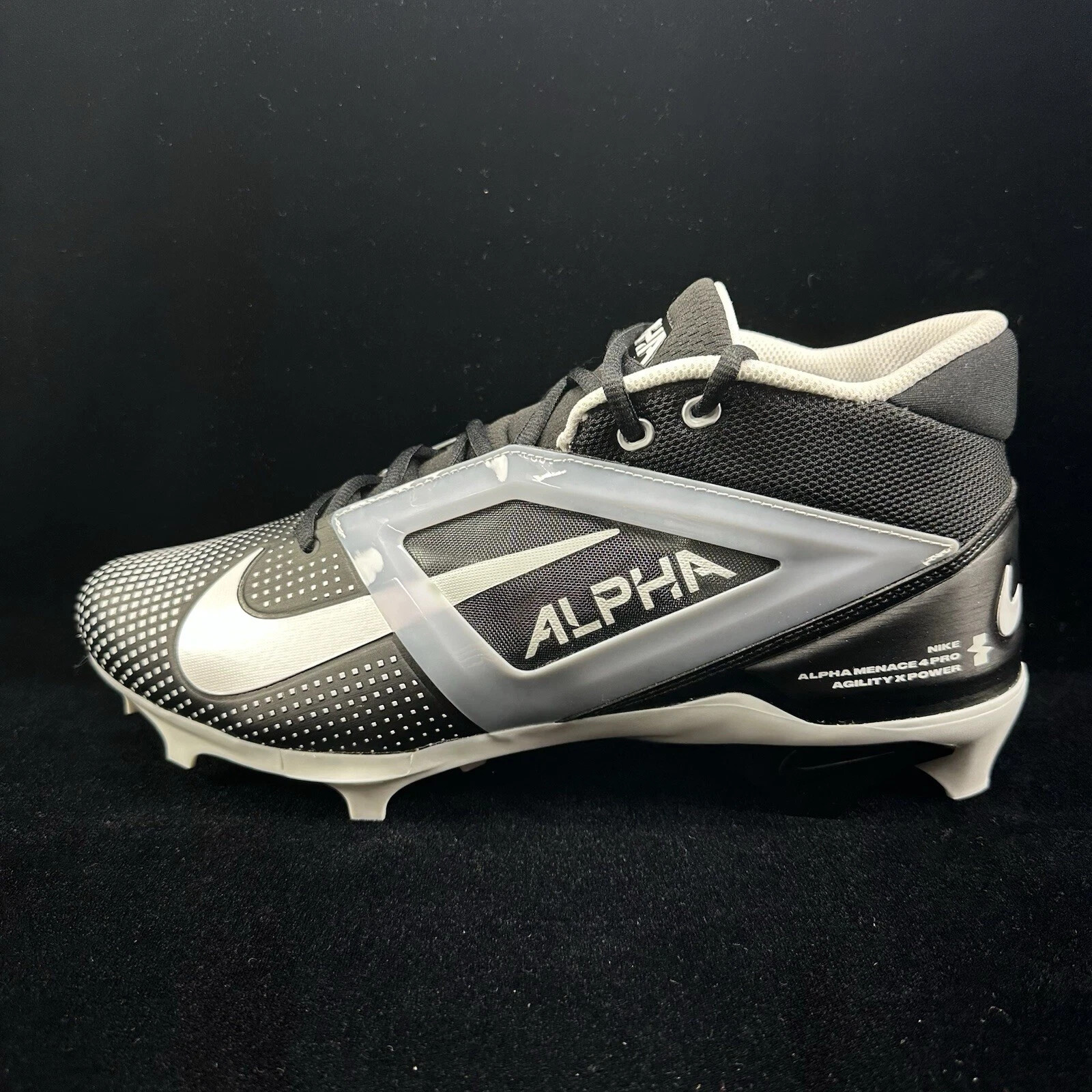 Футбольные бутсы Nike Alpha Menace 4 Pro Черные белые FZ7702-005 Мужские Размер 15 13490₽