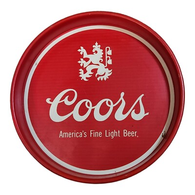 1960s Orginal Coors Light Beer Metal Serving Tray Collectible Brewerians Vintage