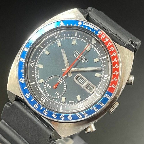 SEIKO 6139-6005 41MM AUTOMATIC DIVER RED BLUE SILVER MEN'S WATCH 1990 S  BLACK | eBay