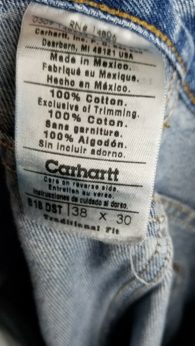 Carhartt Men's B18 DST Traditional Fit Denim Blue Jeans