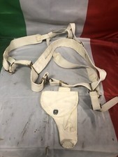 CINTURONE SPALLACCI  E FONDINA CANAPA BIANCA POLIZIA PUBBLICA SICUREZZA  ANNI 70