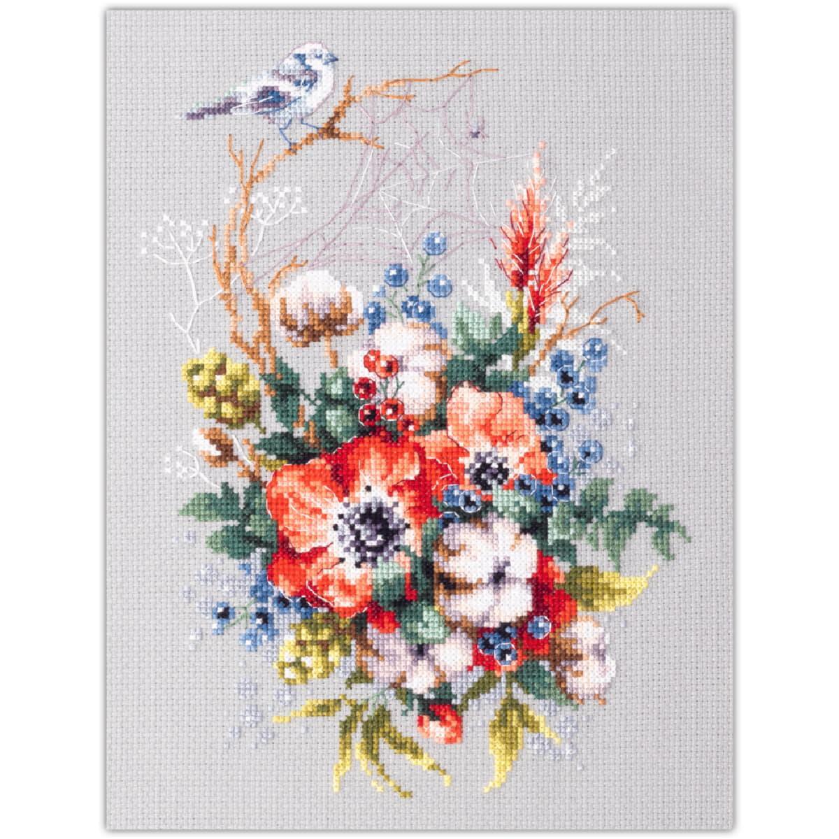 Magic Needle Zweigart Edition counted cross stitch kit ""Poppy and Cotton"", 18x26
