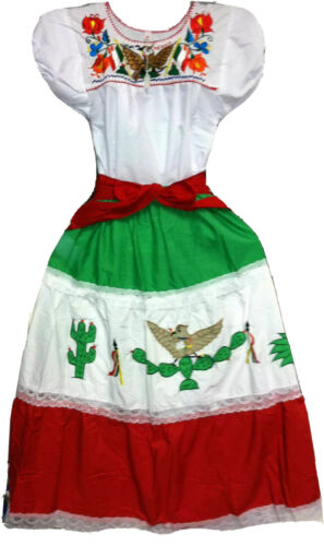 Women's Viva Mexico One Size Fits Most Top & Skirt Set Mexican Folklorico Fiesta - Picture 1 of 12