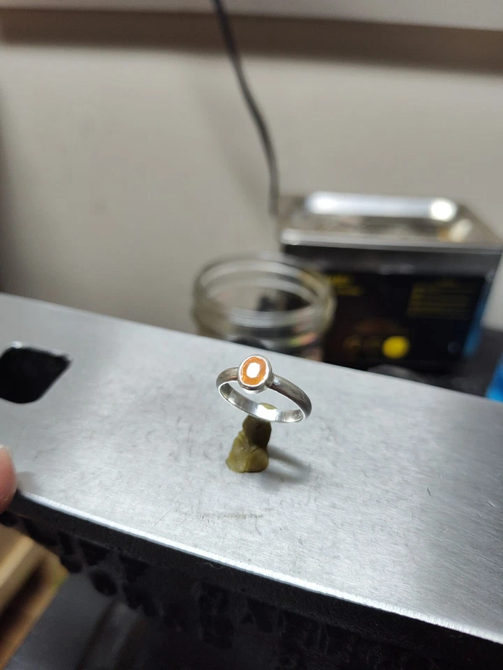 Кольцо ручной работы с мандарином спессартитом более 1 карата, редкий цвет, натуральный огненный драгоценный камень - Изображение 3 из 4