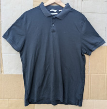 Calvin Klein Liquid Touch Polo Shirt Men s M Black 100 Cotton Modern Fit CK Log