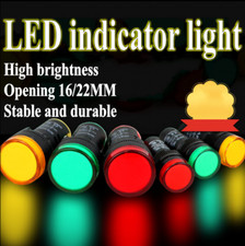 Pilot Light LED 16/22mm Indicator Warning Lamp Panel Mounting 12V/24V/110V/220V