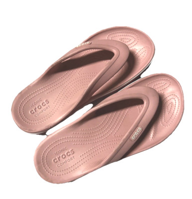 Crocs Womens Slippers Size W10/M8 Thong Flipflop, Hot Pink,New