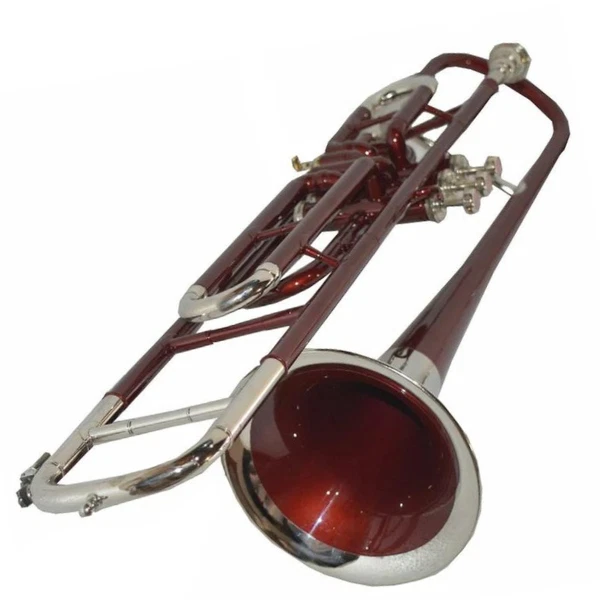 Handmade Valve Trombone Bb Red Lacquered+Nickel Plated With Hard Case+Mouthpiece - Image 3 of 4