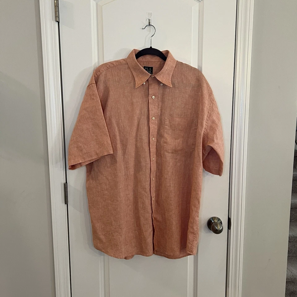 Jos A Bank Men’s 100% Linen Shirt XL  Set Of 2 - Image 2 of 4