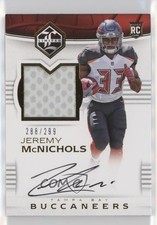 2017 Panini Limited Rookie 288/299 Jeremy McNichols #120 Patch Auto 7l6