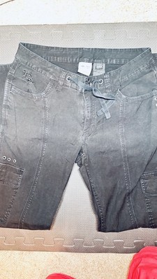 Harley-Davidson Black Cargo Pants Cotton Twill Straight Leg Flat Front Pockets