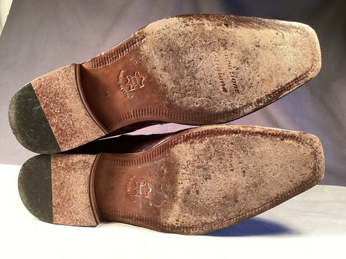 Vintage italienische handgefertigte echte Strauß CACTOBERIA COSEAUA elegante Herrenschuhe 10M - Bild 12 von 12