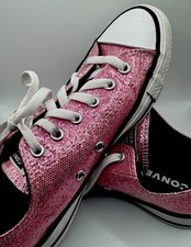 Converse All Star Chuck Taylor Shiny Pink Low Top Sneakers Size 4