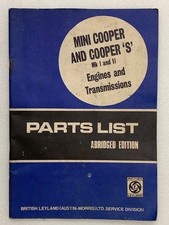 British Leyland Austin Morris Mini Cooper Mk I / II Engines Parts List AKD5312