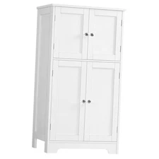  Bathroom Floor Storage Cabinet, Freestanding Bathroom Storage Unit with White