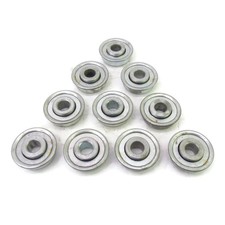 10-pk USED Flange Bearings I.D. 3/8"; O.D. 1-1/8"; Total width 7/16"