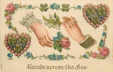 HANDS ACROSS THE SEA, LOT OF 5 VINTAGE POSTCARDS (EL280)