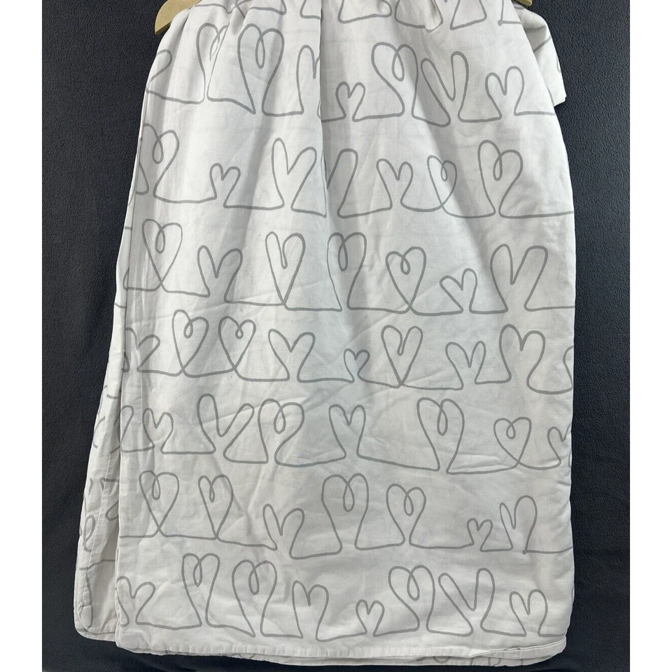 Edredón vintage años 90 IKEA KARLEKSORT Hearts Beat Full Queen talla 84 X 94 blanco gris Foto 2 de 4