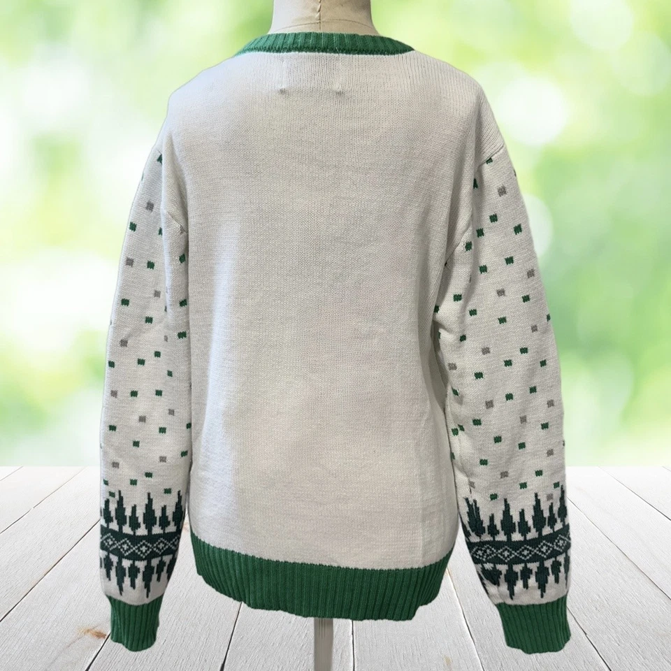 BOB ROSS Suéter de Navidad Mujeres Pullover Grande Felices Pequeños Árboles Artista Divertido Foto 2 de 4