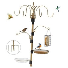 Bird Feeding Station with Multi Feeder copper color 91in Courtyard Design