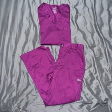Cherokee Workwear Purple Scrub Set Top  Pants Medical Uniform