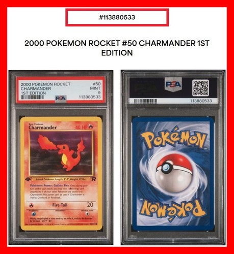 Charmander (1st Edition) graded PSA 9 for sale on eBay